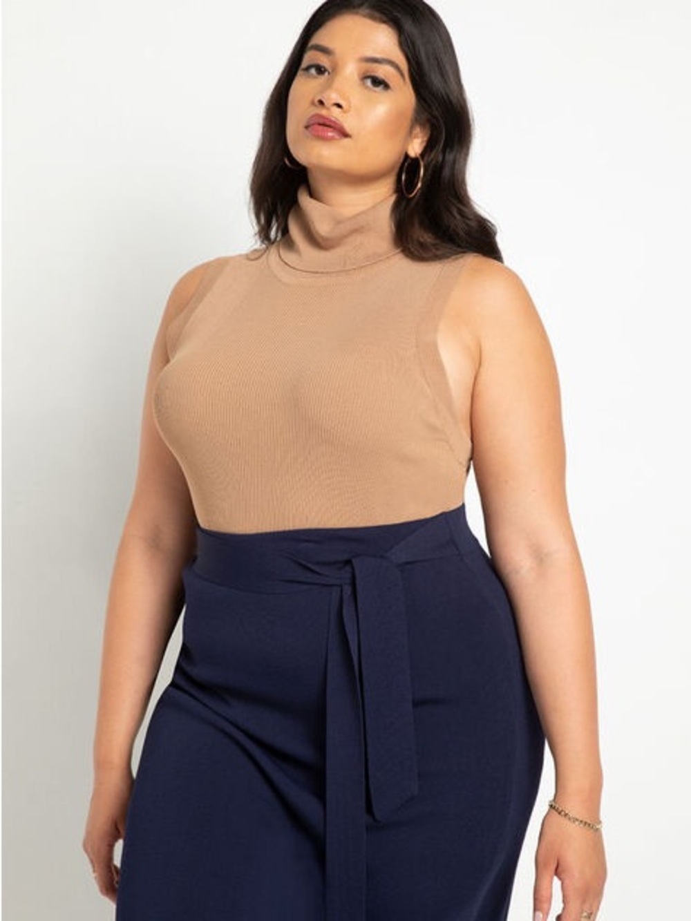 Eloquii Sleeveless Knit Turtleneck Tank